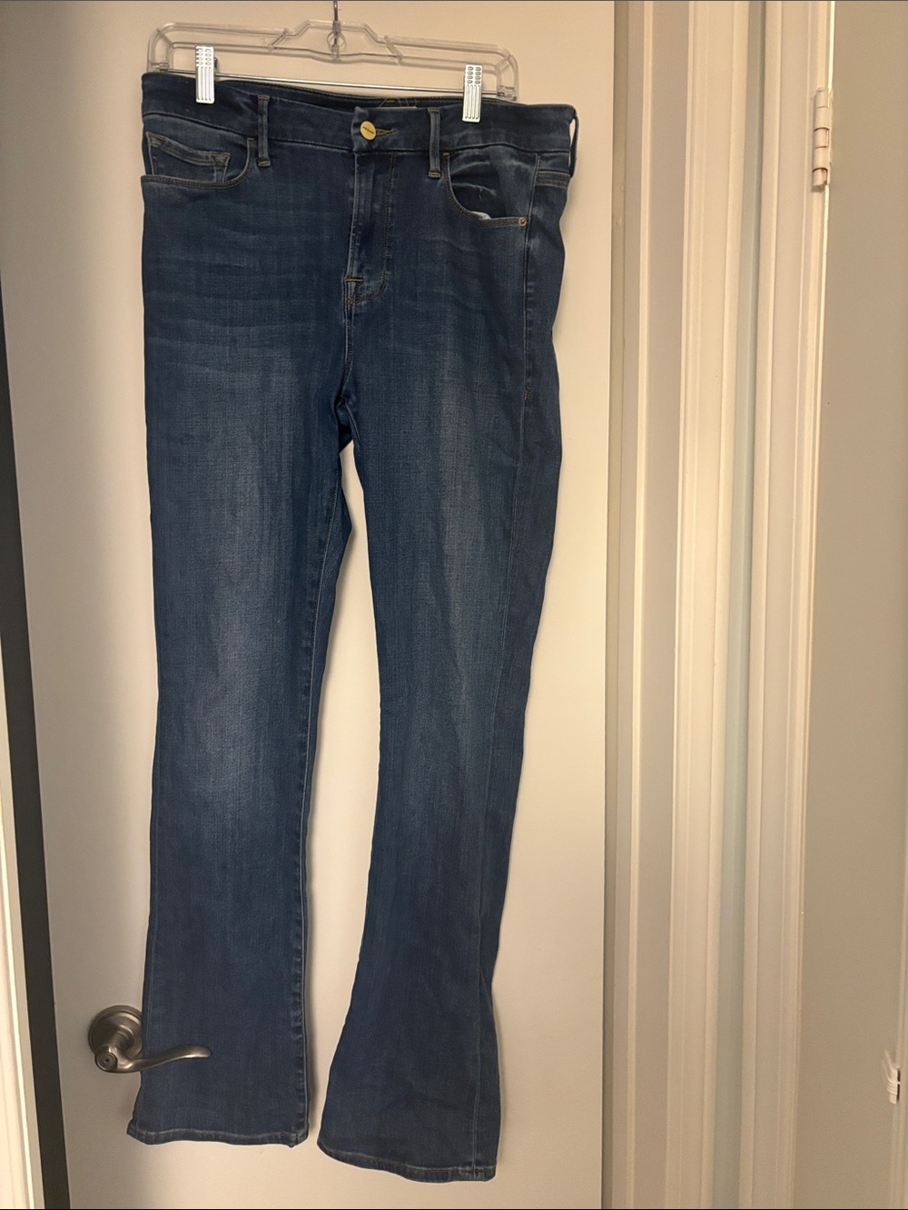 Frame Women's High-Rise Dark Blue Bootcut Jeans - Size 31
